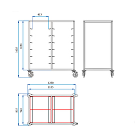 tray clearing trolley 2/24 GN TAWALU  | 530 x 325 mm  H 1435 mm product photo  S