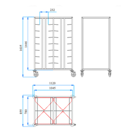 tray clearing trolley 2/28 DT TAWALU  | 480 x 350 mm  H 1635 mm product photo  S
