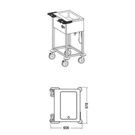 food serving trolley SPA/EB-1 heatable  • 1 basin product photo