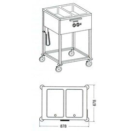 food serving trolley SPA/EB-2 LS heatable  • 2 basins product photo