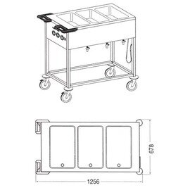 food serving trolley SPA/EB-3 heatable  • 3 basins product photo