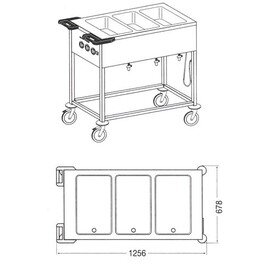 food serving trolley SPA/EB-2 F heatable  • 3 basins product photo