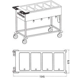 food serving trolley SPA/EB-4 heatable  • 4 basins product photo