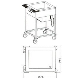food serving trolley with active cooling SPA/K-2 DW coolable  • 1 basin product photo