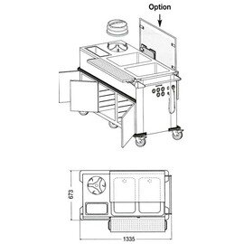 food trolley with plate well SPTW-2/EBF/ TEHCO heatable  • 2 basins product photo