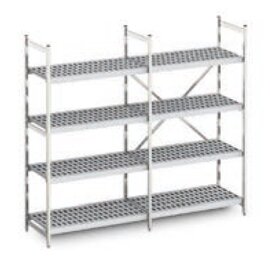 standing rack Norm 12 | 2175|3179 mm 600 mm H 1800 mm | 4 plastic grid shelf (shelves) product photo