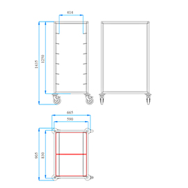 tray clearing trolley TAWALU 1/12 B-EN-175 | with back wall product photo