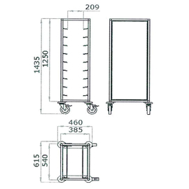 tray clearing trolley TAWALU 1/9 L-Sonder-125 | 415 x 325 mm product photo  S