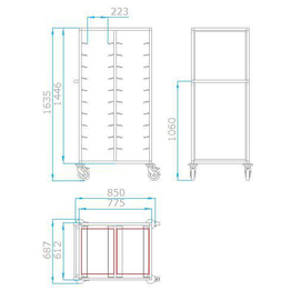 tray clearing trolley TAWALU 2/20 L-125 product photo  S