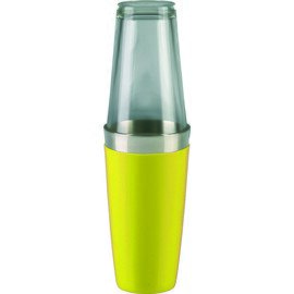 Boston cocktail shaker with vinyl cover, yellow, complete with mixing glass product photo