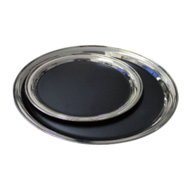 tray stainless steel vinyl coated | round  Ø 355 mm  | non-slip product photo