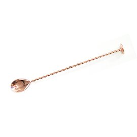 bar spoon copper  L 270 mm | with pestle end | twisted handle product photo