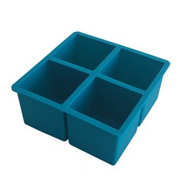 ice cube mould plastic turquoise round 4-cavity product photo
