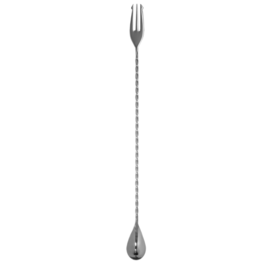cocktail bar fork Trident silver coloured  L 315 mm | twisted handle product photo