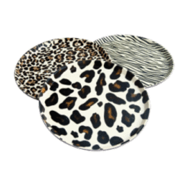 tray GIRAFFE black white giraffe skin look round  Ø 355 mm product photo