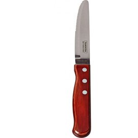 steak knife Tramontina | riveted | wooden handle red serrated cut  L 250 mm product photo
