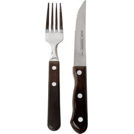 steak knife Tramontina stainless steel | riveted | wooden handle serrated cut product photo