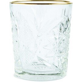 Double Old Fashioned HOBSTAR 35.5 cl with relief with golden Rim product photo