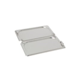 84 04 01 02 GN 1/2 Scharnier-Flachdeckel, Edelstahl, halbseitig aufklappbar, ohne Ausschnitte, ideal für Suppen u. Saucen, Typ 123 product photo