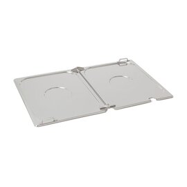 84 04 02 01 GN 1/1 Scharnier-Flachdeckel, Edelstahl, halbseitig aufklappbar, mit Löffelausschnitt, ideal für Suppen u. Saucen, Typ 1131 product photo