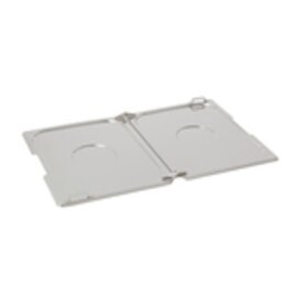 84 04 03 01 GN 1/1 Scharnier-Flachdeckel, Edelstahl, halbseitig aufklappbar, mit Ausschnitten für Griffe, ideal für Suppen u. Saucen, Typ 113a product photo