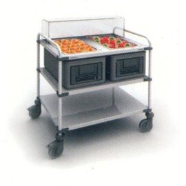Serving trolley, second part consisting of servobase 2/1, two thermoport and acrylic glass hood, 3 shelves product photo