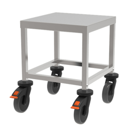 wheeled stool 3 swivel castors | 1 swivel stop castor stainless steel 450 mm x 450 mm H 500 mm product photo