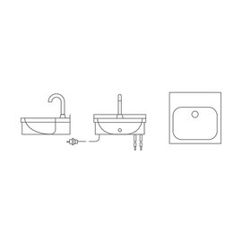 hand wash sink HW 40415-S wall mounting cladded  • sensor operated  | 400 mm  x 385 mm  H 122 mm product photo