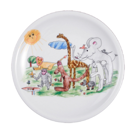 breakfast plate porcelain multi-coloured | decor "zoo"  Ø 193 mm product photo