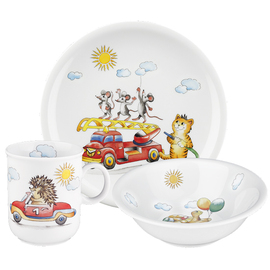 children's set decor "speedy speeders" porcelain mug | plate | bowl product photo