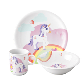 children's set decor "My little Unicorn" porcelain mug | plate | bowl product photo