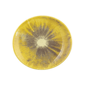 dining plate BATIK KURKUMA oval 250 mm x 230 mm | porcelain yellow product photo