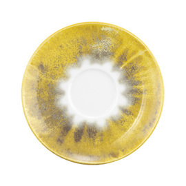 latte saucer BATIK KURKUMA Ø 159 mm porcelain yellow with decor product photo