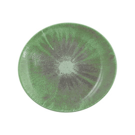 breakfast plate BATIK MATCHA oval 210 mm x 192 mm | porcelain green product photo