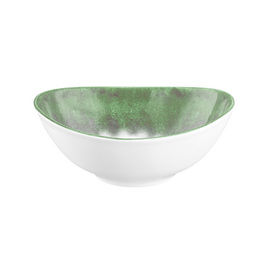 soup bowl BATIK MATCHA 420 ml oval porcelain green H 63 mm product photo
