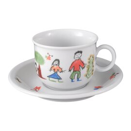 children cup with handle porcelain multi-coloured decor "Flori" with saucer product photo