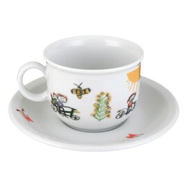 children cup with handle porcelain multi-coloured decor "Flori" with saucer product photo  S