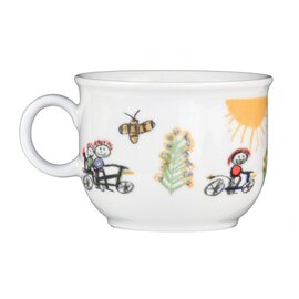 children cup with handle 210 ml porcelain multi-coloured decor "Flori" product photo  S