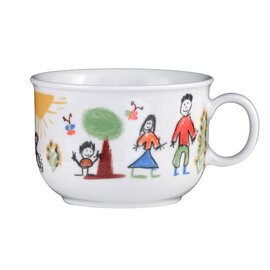 breakfast cup with handle 350 ml porcelain multi-coloured decor "Flori" product photo