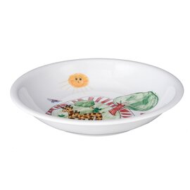 soup plate 600 ml porcelain multi-coloured | decor "zoo"  Ø 200 mm product photo  S