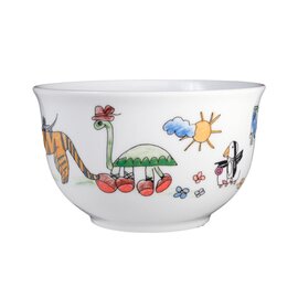 muesli bowl porcelain multi-coloured decor "zoo"  Ø 125 mm product photo  S
