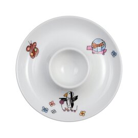 egg cup porcelain multi-coloured decor "zoo" product photo  S