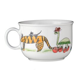 breakfast cup with handle porcelain multi-coloured decor "zoo" product photo  S