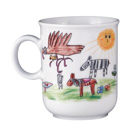 mug with handle 250 ml porcelain multi-coloured decor "zoo"  H 90 mm product photo  S