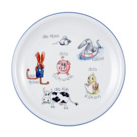 breakfast plate porcelain multi-coloured | decor "wildlife"  Ø 200 mm product photo
