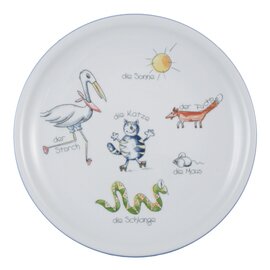 dining plate porcelain multi-coloured | decor "wildlife"  Ø 250 mm product photo