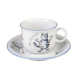children cup with handle 210 ml porcelain multi-coloured decor "wildlife" with saucer product photo
