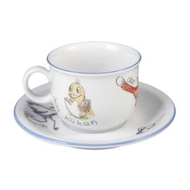 children cup with handle 210 ml porcelain multi-coloured decor "wildlife" with saucer product photo  S