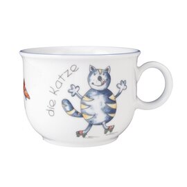 children cup with handle 210 ml porcelain multi-coloured decor "wildlife" product photo