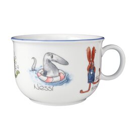 breakfast cup with handle 350 ml porcelain multi-coloured decor "wildlife" product photo